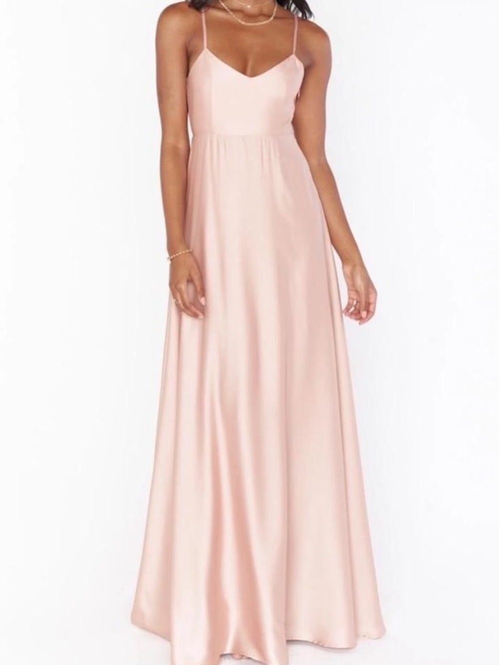 Show Me Your Mumu Faith Maxi Blush Pink Satin Maxi Dress
